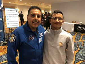 Astronaut with Scecina student