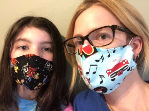 Mandy Crandell models protective masks